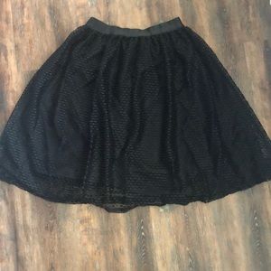Black Lace Midi Skirt